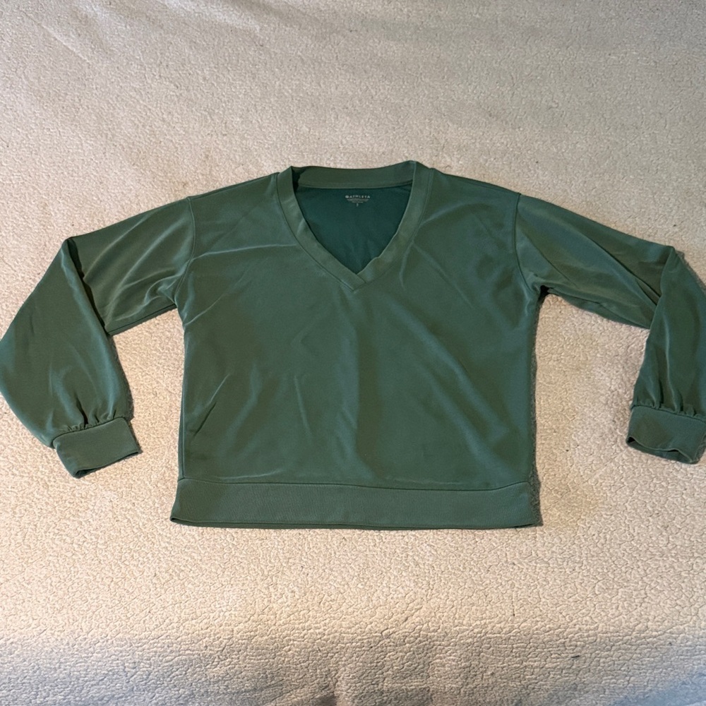 Athleta Forest Green Super Soft Yoga Sweatshirt Small